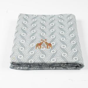 Nueva Tela de Algodón Orgánico Puro Tejida a Mano con Estampado Kashish Gris para Decoración del Hogar, Manualidades y Ropa - Product Image 4