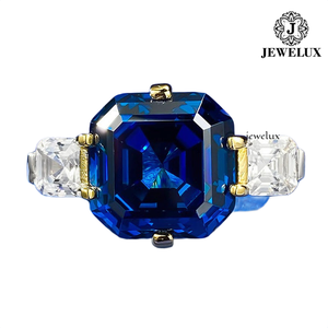 Bague de fiançailles classique en saphir taille octogonale pour femme Jewelux, sertie de griffes en or 18 carats, provenant d'un fournisseur indien - Product Image 6