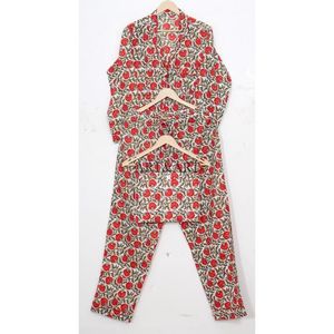 Conjunto de Pijama de Algodón para Mujer, Ropa de Dormir Suave, Transpirable y de Secado Rápido con Estampado Floral para el Hogar y el Sueño - Product Image 5