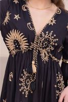 Robe longue d'été bohème vintage respirante pour femme, col en V sexy, ourlet fendu, collection 2026 – Meilleur prix toujours