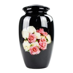 Urna Funeraria Plateada con Grabado Floral y Acabado Blanco Elegante para una Exhibición Conmemorativa Atemporal - Product Image 6