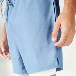 Lightweight Quick Dry Breathable Elastic Waist Men Gym Shorts Custom Logo Men's 100% Polyester Mid Waist Gym Shorts - Product Image 5