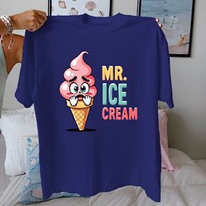 MR ICE CREAM Tshirt pour femme en pur coton coupe confortable - Product Image 3