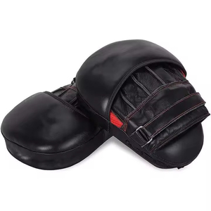 Guantes de Boxeo de Cuero Negro con Cierre de Cordones en la Muñeca para Entrenamiento de Artes Marciales y Práctica - Product Image 2