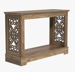 Consola de madera tallada vintage 2026 con acabado natural, mesa auxiliar para sala de estar, muebles de hotel económicos - Product Image 6