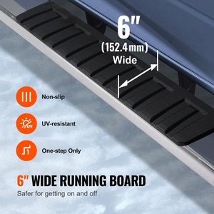 Pedane Laterali da 6 Pollici Compatibili con Chevy Silverado/GMC Sierra 1500 Crew Cab 2007-2018, 2500HD 3500HD 1500 LD 2019-2020 - Product Image 5