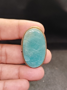 Colgante de latón con ranura de amazonita natural al por mayor |   Joyería de Piedras Preciosas Chapada en Oro Hecha a Mano |   Fabricante OEM ODM - Product Image 5