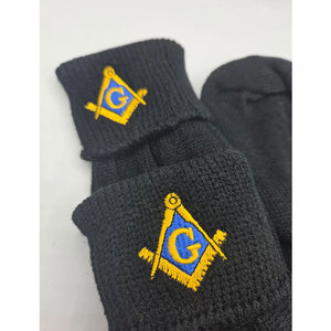 <b>High</b> Quality Custom Embroidered Masonic Kilt Hose <b>Socks</b> Scottish Black Wool Blend Men's <b>Knee</b> <b>High</b> <b>Socks</b> with Square Compass Logo - Product Image 4