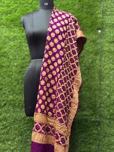 Dupatta de Jacquard Puro con Adorno de Pallu en Ambos Lados, Tradicional, Étnico, para Festivales, Bodas y Fiestas (126 meera jacaqard dupatta) - Product Image 2