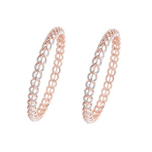 Rose Gold Lab Grown Diamond Interlocking <b>Infinity</b> Link Bangle - Product Image 3