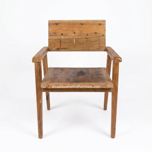 Handcrafted Durable <b>Rustic</b> <b>Dining</b> <b>Chair</b> Arm Backrest Reclaimed Boat Wood Eco-Friendly Antique for Home Villa Resort High Quality - Product Image 2