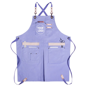Best Customizable Black Canvas <b>Apron</b> With Adjustable Straps And Multiple Pockets For Barbers And Craftsmen - Product Image 4