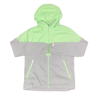Veste coupe-vent à capuche 2026 en néon contrastant, camouflage enduit, fermeture éclair intégrale, pour la course et les activités de plein air, respirante et imperméable, collection Printemps