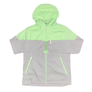 2026 Neon Contrast Hooded Windbreaker <b>Jacket</b> Full Zip <b>Lightweight</b> <b>Running</b> Outdoor Activewear Breathable Casual Mens Sports Coat - Product Image 2