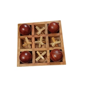 Juego de Estrategia Clásico de Madera, Tres en Raya, con Construcción de Madera Sólida Resistente y Piezas Pulimentadas, Juego de Entretenimiento Tradicional - Product Image 3