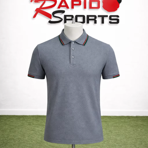 Camisas de Hombre al por Mayor, Hermosas, con Logotipo Frontal 2026, Transpirables, de Punto, Manga Corta, con Botones, Poliéster/Algodón, Ropa Deportiva Casual RAPID - Product Image 1