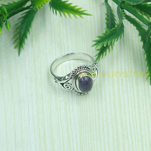 Natural Purple Amethyst 925 Sterling <b>Silver</b> <b>Ring</b> Handmade Vintage Boho <b>Statement</b> Gemstone <b>Ring</b> for Women Wholesale Jewelry - Product Image 2