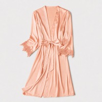 Ropa de Dormir Moderna para Mujer, Vestido Largo de Satén Suave con Bata a Juego, Elegante y Casual para el Hogar