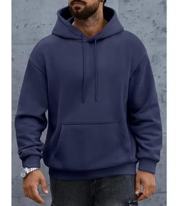 Nueva Colección Sudadera con Capucha para Hombre, 100% Algodón, Forrada, Manga Larga, Cuello Caído, Color Sólido, Cómoda, Tallas Grandes, Personalizable - Product Image 2