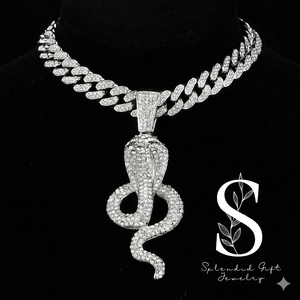 Colgante de Serpiente de Moissanita Chapado en Oro de Lujo para Hombre, Joyería Hip Hop Icy Bling con Colgante de Animal - Product Image 1