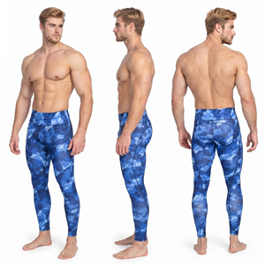 Sublimation Printed Yoga <b>Leggings</b> Men <b>Low</b> Elastic <b>Waist</b> Workout Tights 100% Spandex Breathable Base Layer Pants Men Gym <b>Leggings</b> - Product Image 5
