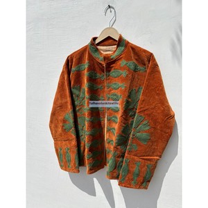 Wholesale B2B Exporter Handmade <b>Velvet</b> Suzani Embroidered <b>Jacket</b> Full Sleeve No Closure Autumn <b>Women's</b> <b>Jacket</b> - Product Image 2