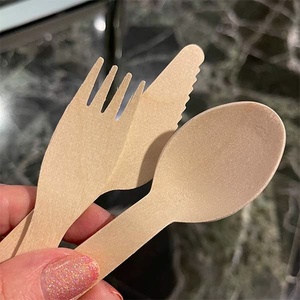 Nouvelles fourchettes jetables élégantes en bois de bouleau écologique 155 mm – Couverts en bois de bouleau naturel pour fêtes, festivals et traiteurs, idéales pour desserts et salades - Product Image 1