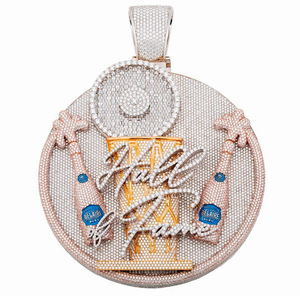 Classic Style 925 Silver Gold Plated Moissanite Pendant Charm Hip Hop Unisex Fine Jewelry Fashion Accessory for Daily Wear - Product Image 1