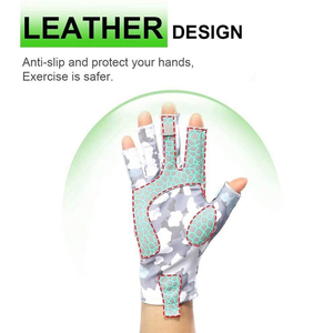Gants de pêche demi-doigts à imprimé camouflage, respirants, légers, unisexes, toutes saisons, pour sports de plein air - Product Image 6