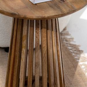 Mesa Auxiliar Redonda Vandana Sierra Aston, Diseño Moderno y Minimalista, Mueble Decorativo de Madera Sólida - Product Image 6