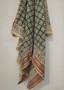 Boho Block Print Sarong Wrap Silk Border Cotton Pareo Beach Cover Up Skirt Handmade Indian Sarong Lightweight Summer Beach Wear - Product Image 4