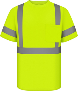 Camisa de Trabajo de Alta Visibilidad con Tiras Reflectantes para Empleados de Construcción y Almacén - Product Image 4