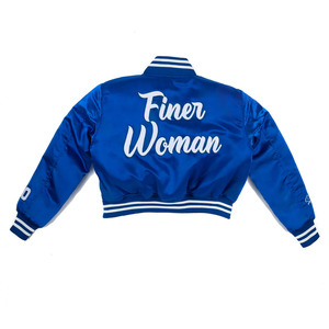 เสื้อแจ็คเก็ตบอมเบอร์ลายปักสัญลักษณ์ Zeta Phi Beta Sorority รุ่นพรีเมียมสีน้ำเงินสำหรับทุกเพศ - Product Image 3