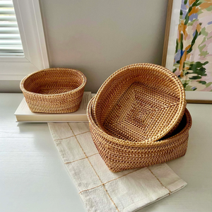 <b>Rectangular</b> Natural Rattan <b>Storage</b> <b>Baskets</b> Rustic Styles Multi Purpose Organizing Boxes Eco Friendly Natural Rattan <b>Baskets</b> 2026 - Product Image 5