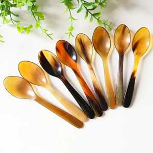 Ensemble de cuillères en corne de buffle faites à la main, écologiques, artisanales, polies, durables, pour la décoration de la maison, style moderne, mariage Angel - Product Image 3