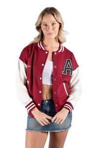 Chaqueta Varsity Personalizada con Bordado, de Piel de Oveja Transpirable, para Mujer, Mangas Largas, Calidad Premium, Estilo Urbano, Ropa de Invierno - Product Image 4