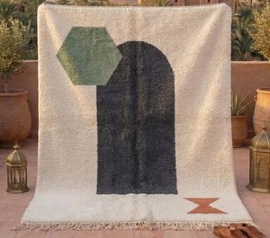 Alfombra Beni Ourain Marroquí Auténtica Hecha a Mano, de Lana Anudada a Mano, Pelo Medio Grueso, Lavable, para Decoración del Hogar, Dropshipping - Product Image 5