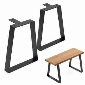 Wholesale 16" Trapezoid Steel Table Legs, 400 lb Capacity, Metal Furniture Leg Set for Benches, Coffee Tables and <b>Desk</b> EDPTBL009 - Product Image 1