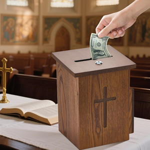 Boîtes à dons en bois, boîtes d'offrandes pour l'église, boîte de collecte d'offrandes en forme de croix, idéale pour les églises, les écoles, les hôtels, en provenance du Vietnam - Product Image 3