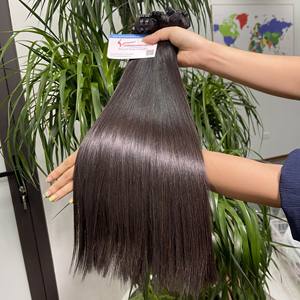 Extensiones de cabello de trama negra natural, precio de superventa, hueso recto, sin enredos, sin desprendimiento, calidad súper sedosa de doble estirado - Product Image 1