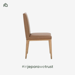 Silla Contemporánea de Madera de Caoba Maciza con Asiento Tapizado en Cuero para el Hogar y Proyectos Hoteleros - Product Image 5