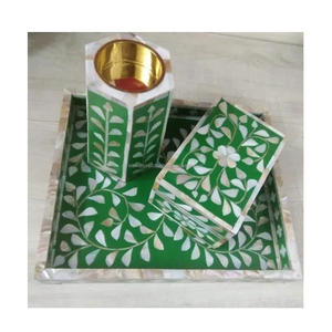 Ensemble de plateau de brûleur d'encens Bakhoor en incrustation de nacre au design le plus attrayant Brûleur d'incrustation d'os de qualité supérieure pour cendres - Product Image 1