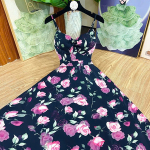 Vestido Maxi Elegante y Sencillo para Mujer, Lavable, Cómodo, Informal, Formal, con Cintura Natural, de Seda Tejida, Manga Corta - Product Image 2