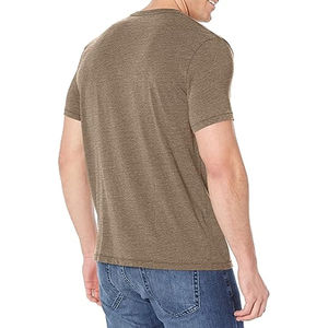 T-shirt pour homme 100% coton, col en V, manches courtes, uni, décontracté, été, vente en gros, t-shirts vierges pour impression numérique - Product Image 1