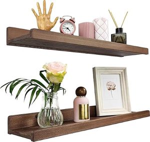 <b>Rustic</b> Bamboo <b>Floating</b> Rectangle Tabletop Storage <b>Shelf</b> for Wedding Eco-Friendly Kitchen Display - Product Image 1