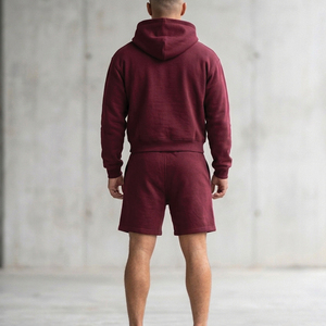 Conjunto de Sudadera con Capucha y Pantalones Cortos para Hombre, 100% Algodón, Transpirable, Invierno, con Logotipo Personalizado OEM, Estilo Urbano - Product Image 4