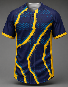 Maillot de baseball unisexe à manches longues, imprimé géométrique, sublimation, évacuation de l'humidité, coupe classique, toutes saisons, 100% polyester - Product Image 1