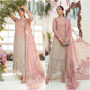 Vestidos de boda paquistaní cosidos personalizados, ropa bordada, vestido indio, colección de gasa, traje de estilo Eid, lo último de Salwar Kameez - Product Image 1