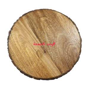 Hand Carved Wood Vintage Home Decor Wood Crafts Round Wooden Craft Serving Tray - Product Image 4
