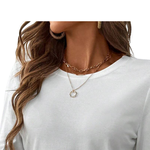 <b>Womens</b> Casual <b>Long</b> Sleeve Top Round Neck Loose Fit <b>Shirt</b> With Lace Sleeve Detail Elegant Everyday Fashion Clothing For <b>Women</b> - Product Image 4
